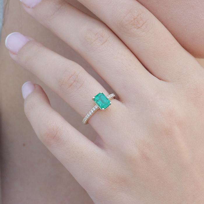 Δαχτυλίδι με Διαμάντια & Σμαράγδι Χρυσός K18 SKU-81245