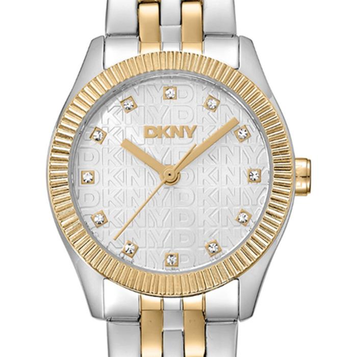 Γυναικείο Ρολόι DKNY Logo με Δίχρωμο Μπρασελέ SKU-81016