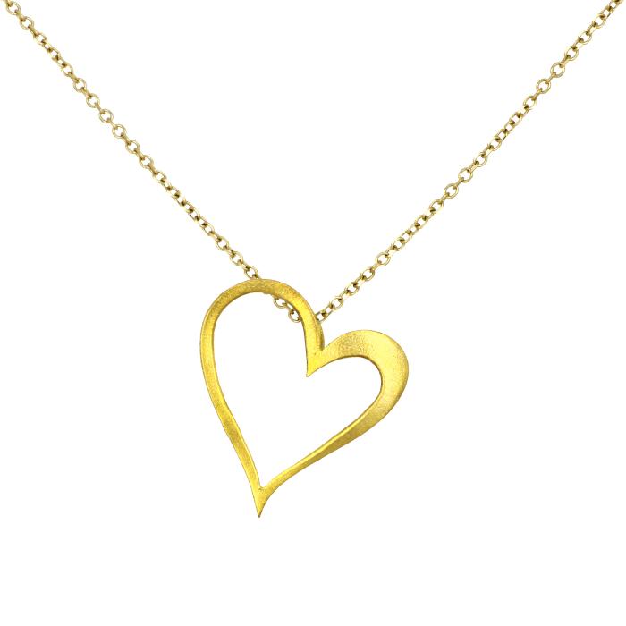 Κολιέ Καρδιά Χρυσός Κ9 με Λουστρέ Φινίρισμα SKU-81706