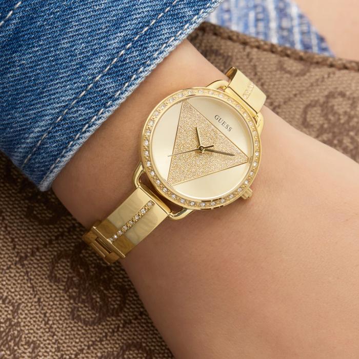 Γυναικείο Ρολόι GUESS Tri Bellini με Χρυσό Καντράν SKU-81031