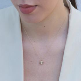 Κολιέ Καρδιά με Διαμάντι Λευκόχρυσος & Χρυσός K18 SKU-81758