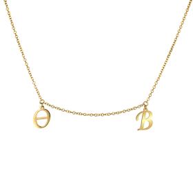 Κολιέ Μονογράμματα Θ  Β  Χρυσός K14 SKU-81020