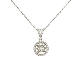 Κολιέ Ροζέτα με Διαμάντια Λευκόχρυσος K18 SKU-81186