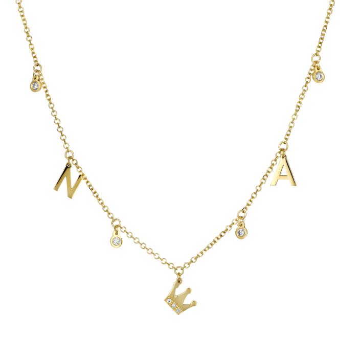 Κολιέ Μονογράμματα σε Χρυσό K14 με Ζιργκόν SKU-81609