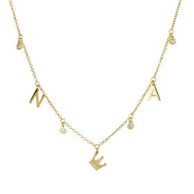 Κολιέ Μονογράμματα σε Χρυσό K14 με Ζιργκόν SKU-81609