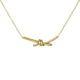 Κολιέ Χρυσός K14 με Λευκά Ζιργκόν SKU-81640