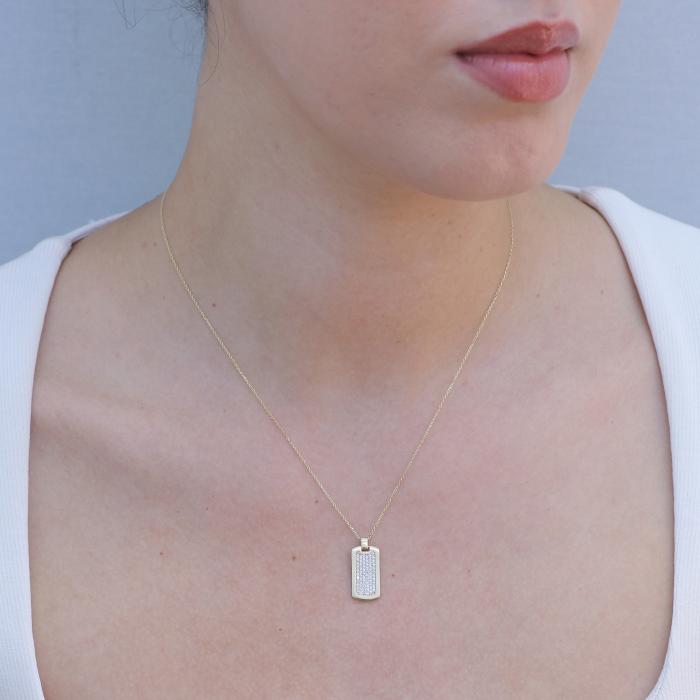 Κολιέ Χρυσός Κ14 με Λευκά Ζιργκόν SKU-81643