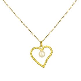 Κολιέ Καρδιές με Μαργαριτάρι Χρυσός K9 SKU-81716