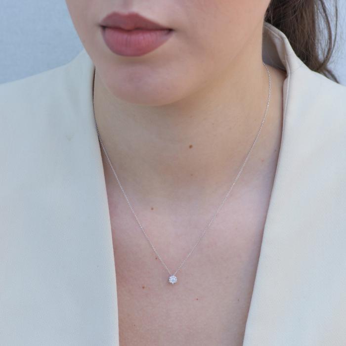 Κολιέ με Διαμάντια Λευκόχρυσος K18 SKU-81759