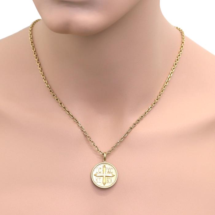 Παιδικό Φυλαχτό Κωνσταντινάτο Διπλής Όψεως Χρυσός Κ18 SKU-81117