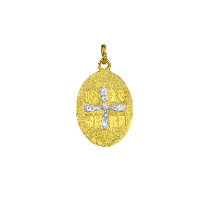 Φυλαχτό Κωνσταντινάτο Λευκόχρυσος & Χρυσός K9 SKU-81763