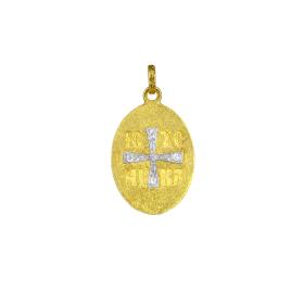 Φυλαχτό Κωνσταντινάτο Λευκόχρυσος & Χρυσός K9 SKU-81763