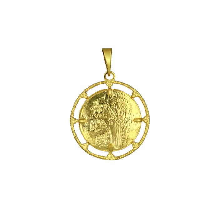 Φυλαχτό Κωνσταντινάτο Δύο Όψεων Χρυσός Κ9 SKU-81769