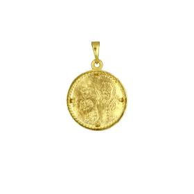 Φυλαχτό Κωνσταντινάτο Διπλής Όψεως Χρυσός K9 με Ζιργκόν SKU-81781