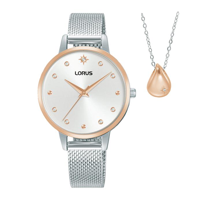 Γυναικείο Ρολόι LORUS Set με Κολιέ SKU-81205