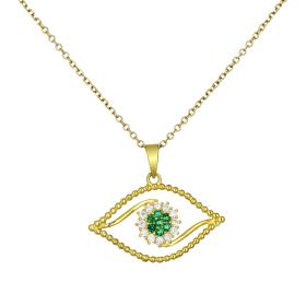 Μενταγιόν Ματάκι Χρυσός K9 με Ζιργκόν SKU-81720