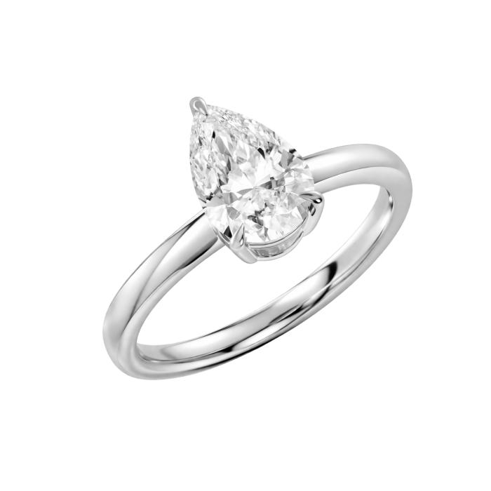 Μονόπετρο Δάκρυ με Διαμάντι Lab Grown Λευκόχρυσος K18 SKU-81983