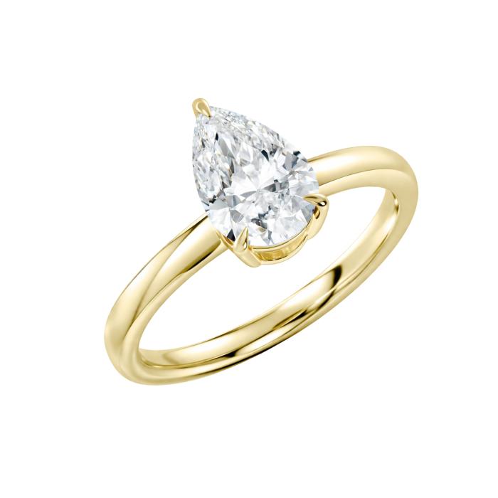 Μονόπετρο Δαχτυλίδι με Διαμάντι Pear Χρυσός Κ18 SKU-81982