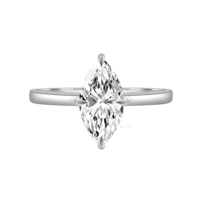 Μονόπετρο Δαχτυλίδι με Lab Grown Διαμάντι Marquise Λευκόχρυσος K18 SKU-81981