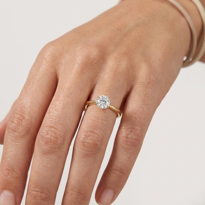 Μονόπετρο Δαχτυλίδι με Round Lab Grown Διαμάντια Χρυσός K18 SKU-81984
