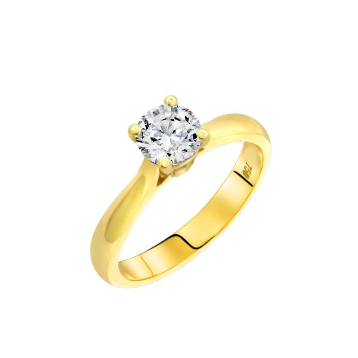 Μονόπετρο Δαχτυλίδι Χρυσός K18 με Διαμάντια SKU-81903