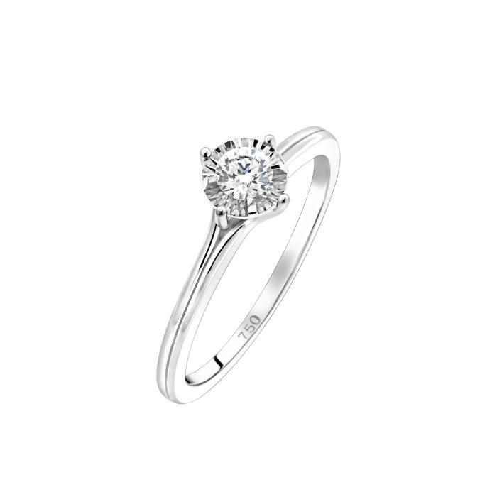 Μονόπετρο Δαχτυλίδι με Διαμάντι σε Λευκόχρυσο K18 SKU-81191