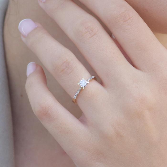 Μονόπετρο Δαχτυλίδι με Διαμάντια Χρυσός K18 SKU-81195