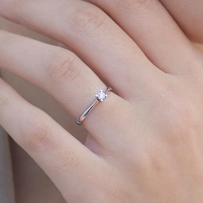 Μονόπετρο Δαχτυλίδι με Διαμάντι Λευκόχρυσοw K18 SKU-81202