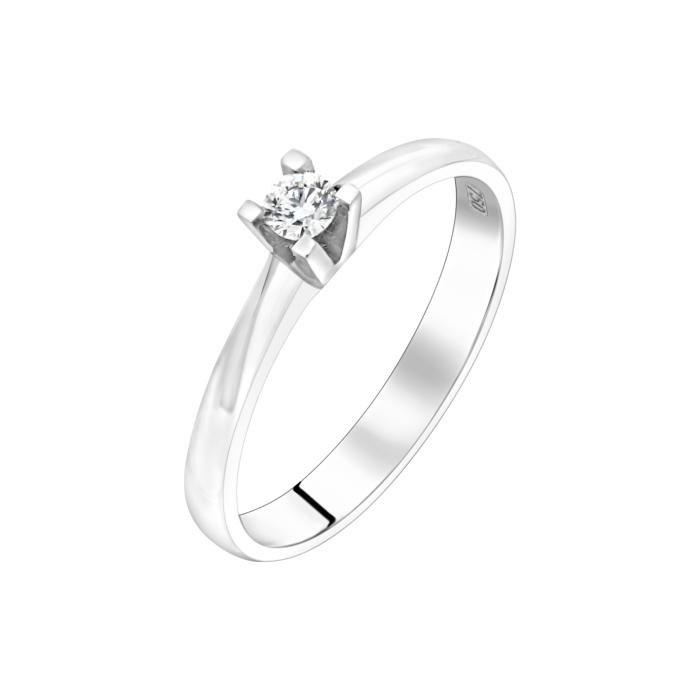 Μονόπετρο Δαχτυλίδι με Διαμάντι Λευκόχρυσοw K18 SKU-81202