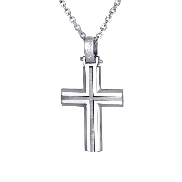 Σταυρός Βάπτισης για Αγόρι FaCad’oro με Αλυσίδα Ασήμι 925° SKU-81722