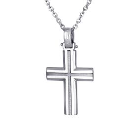 Σταυρός Βάπτισης για Αγόρι FaCad’oro με Αλυσίδα Ασήμι 925° SKU-81722