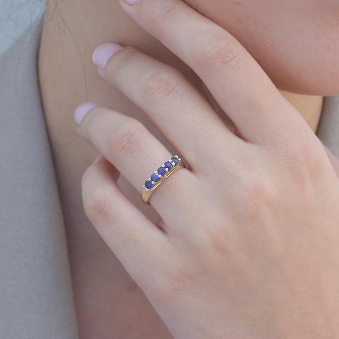 Δαχτυλίδι Σειρέ Χρυσός K18 με Ζαφείρια SKU-81219