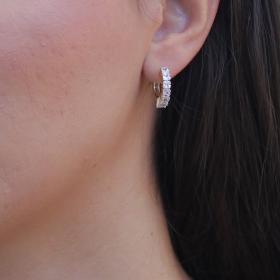 Σκουλαρίκια Κρίκοι Χρυσός Κ9 με Ζιργκόν SKU-81125