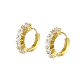 Σκουλαρίκια Κρίκοι Χρυσός Κ9 με Ζιργκόν SKU-81125