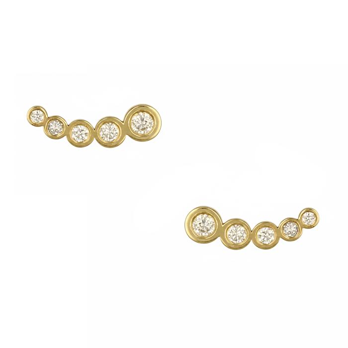 Σκουλαρίκια Καρφωτά Χρυσός Κ14 με Διαμάντια SKU-81613