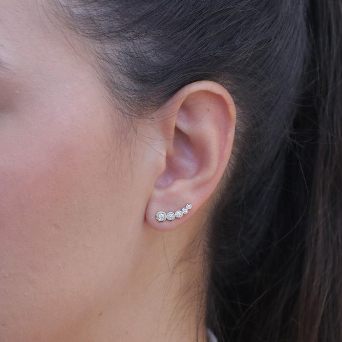 Σκουλαρίκια Καρφωτά Χρυσός Κ14 με Διαμάντια SKU-81613