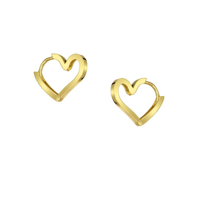 Σκουλαρίκια Κρίκοι Καρδιά Χρυσός Κ14 SKU-81667