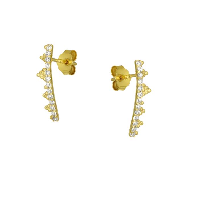 Σκουλαρίκια με Ζιργκόν Χρυσός K9 SKU-81685