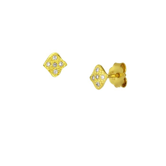 Σκουλαρίκια Καρφωτά με Ζιργκόν Χρυσός K9 SKU-81802