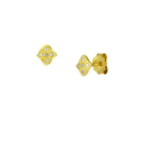 Σκουλαρίκια Καρφωτά με Ζιργκόν Χρυσός K9 SKU-81802