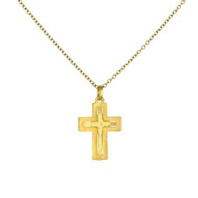 Σταυρός Διπλής Όψεως Χρυσός K9 SKU-81834