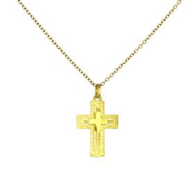 Σταυρός Διπλής Όψεως Χρυσός K9 SKU-81834