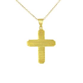 Σταυρός Βάπτισης Διπλής Όψεως για Αγόρι & Κορίτσι Χρυσός K9 SKU-81853