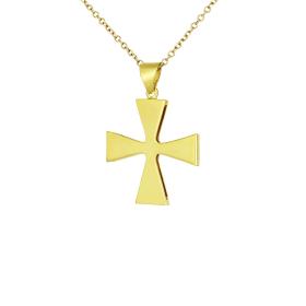 Ανδρικός Σταυρός Διπλής Όψεως Χρυσός K9 SKU-81854
