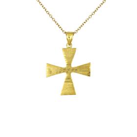 Ανδρικός Σταυρός Διπλής Όψεως Χρυσός K9 SKU-81854