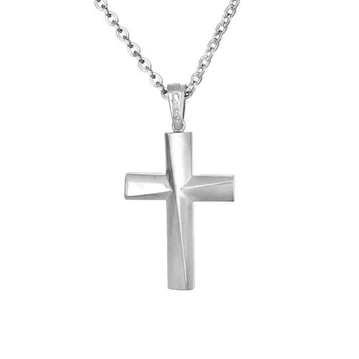 Σταυρός με Αλυσίδα FaCad’oro για Αγόρι Ασήμι 925° SKU-81948