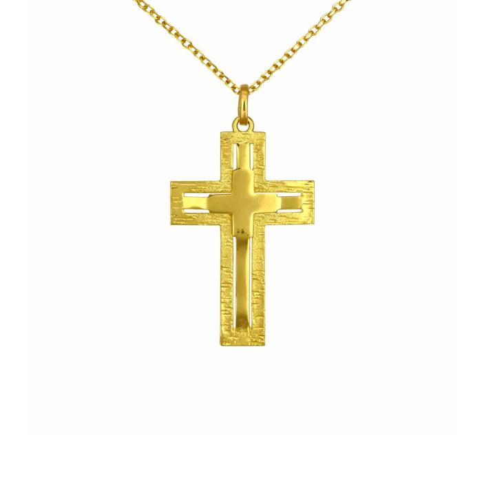 Σταυρός Γυναικείος Κίτρινος Χρυσός K9 SKU-81840