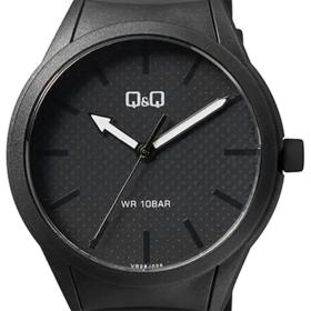 Ανδρικό Ρολόι Q&Q με Μαύρο Καντράν & Μαύρο Λουράκι SKU-81122