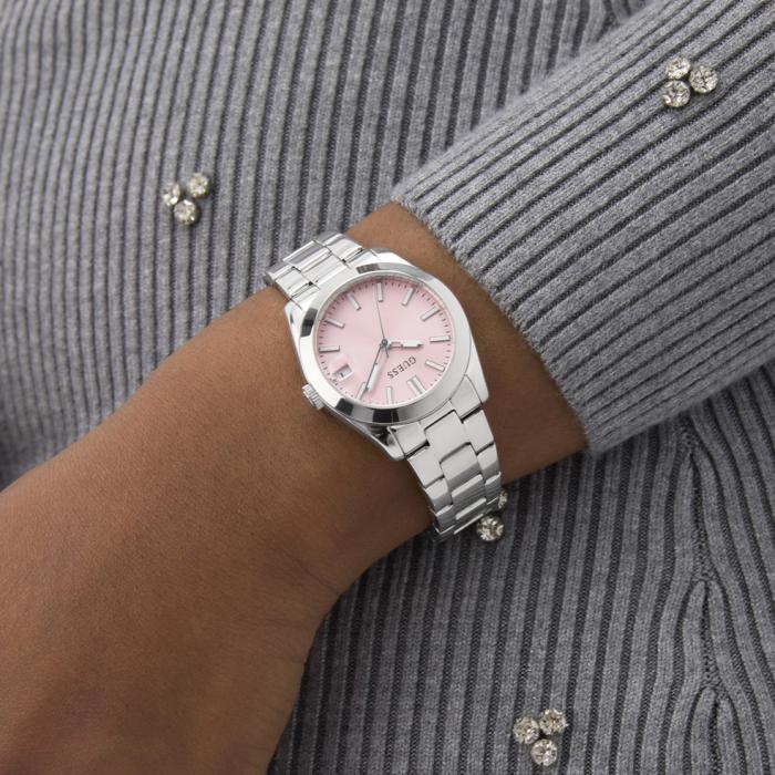Γυναικείο Ρολόι GUESS Alice με Ρόζ Καντράν SKU-81778