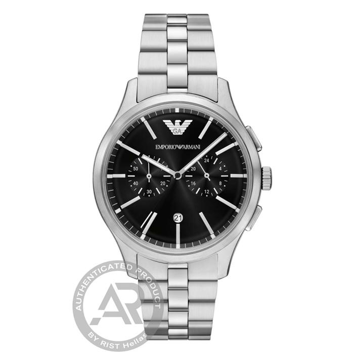 Ανδρικό Ρολόι EMPORIO ARMANI Dario με Μαύρο Καντράν SKU-81305